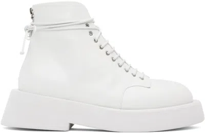 Marsèll White Gomme Gommellone Boots In Optical White