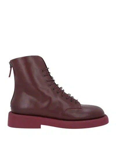 Marsèll Woman Ankle Boots Burgundy Size 9 Calfskin