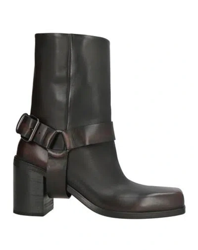 Marsèll Woman Ankle Boots Dark Brown Size 6 Leather