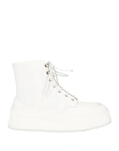 Marsèll Woman Ankle Boots Off White Size 6 Leather
