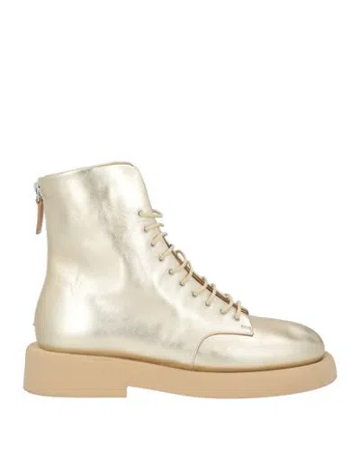 Marsèll Woman Ankle Boots Platinum Size 9 Leather In Gold