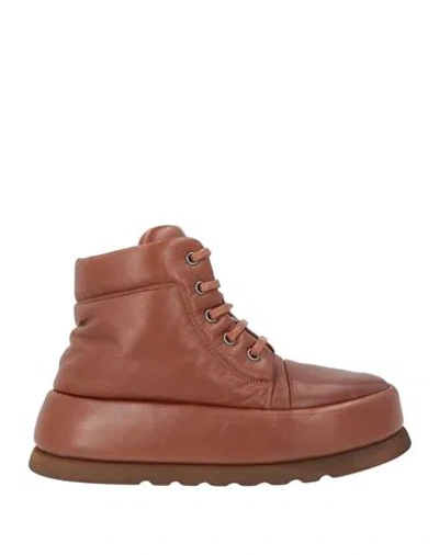 Marsèll Woman Ankle Boots Tan Size 8 Calfskin In Brown