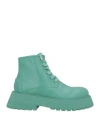 Marsèll Woman Ankle Boots Turquoise Size 8 Calfskin In Green