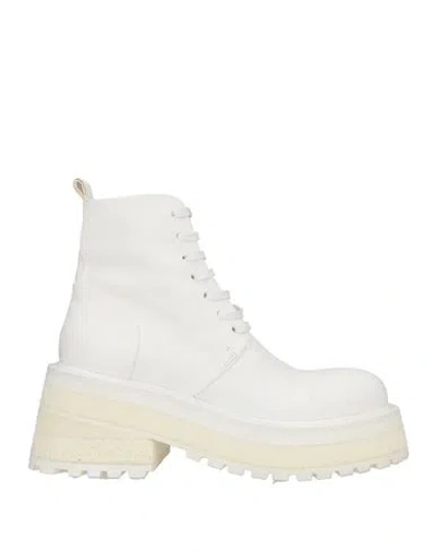 Marsèll Woman Ankle Boots White Size 8 Calfskin