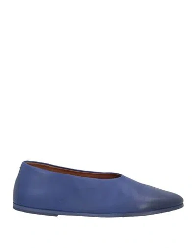 Marsèll Woman Ballet Flats Purple Size 7.5 Calfskin In Blue