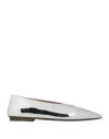 Marsèll Woman Ballet Flats Silver Size 7 Leather In Silver