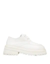 Marsèll Woman Lace-up Shoes White Size 8 Leather In White