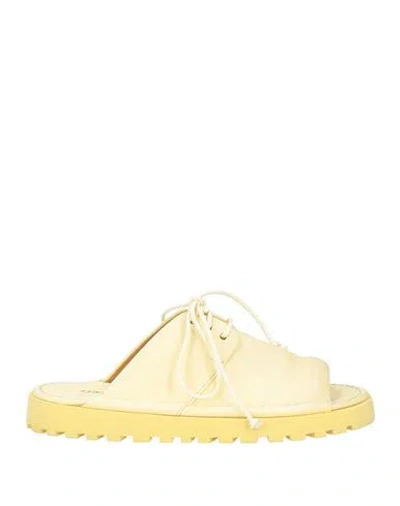 Marsèll Woman Sandals Pastel Yellow Size 9 Soft Leather