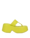 Marsèll Woman Thong Sandal Lime Green Size 8 Soft Leather In Green