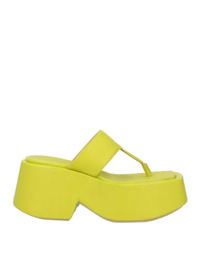 Marsèll Woman Thong Sandal Lime Green Size 8 Soft Leather