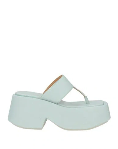 Marsèll Woman Thong Sandal Sky Blue Size 10 Leather In Multi