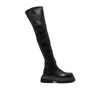 Marsèll Women's Over-the-knee Platform Leather Boots In Black In Black