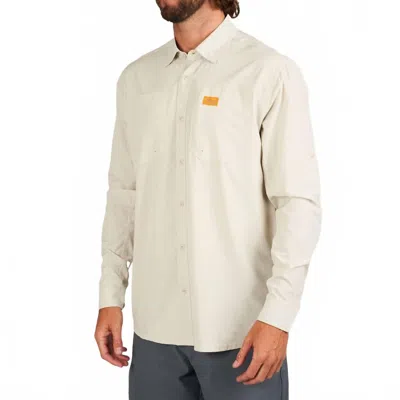 Marsh Wear Lenwood Tech Longsleeve Shirt In Stone In White