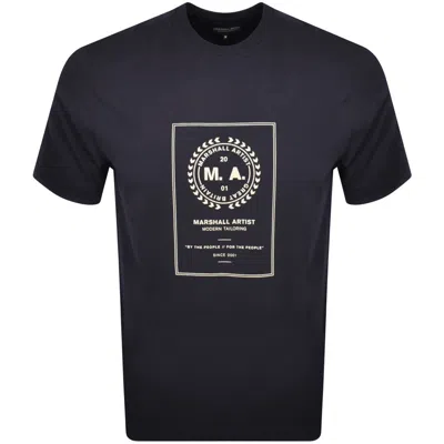 Marshall Artist Cartellino T Shirt Navy In Black