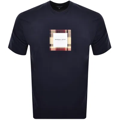 Marshall Artist House Check Box Logo T-shirt In Navy