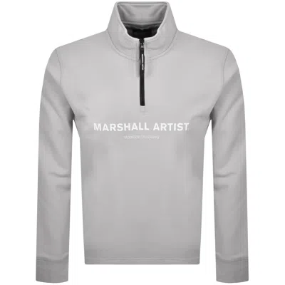 Marshall Artist Coastal Erosion Quarter Zip Sweats In Gray