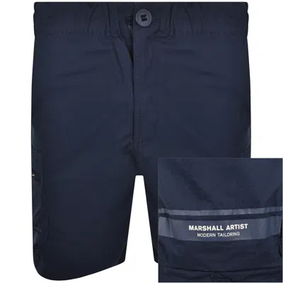 Marshall Artist Seafield Cargo Shorts Navy In Blue