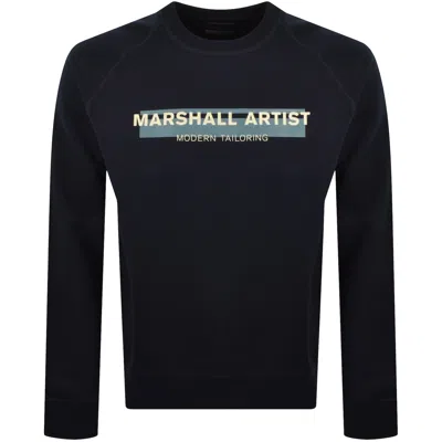 Marshall Artist Seafield Sweatshirt Navy In Blue