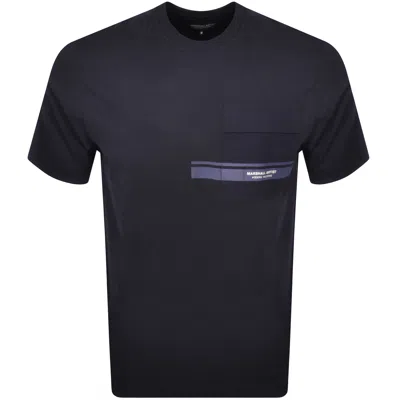 Marshall Artist Seafield T Shirt Navy In Blue