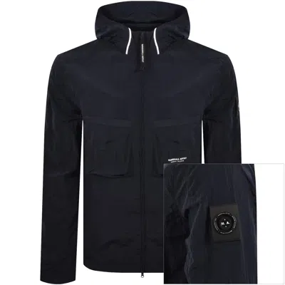 Marshall Artist Sicuro Hooded Overshirt Navy In Blue