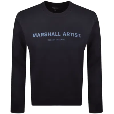 Marshall Artist Stampa Sweatshirt Navy In Blue