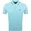 Marshall Artist Tipped Polo T Shirt Aqua Blue In Blue