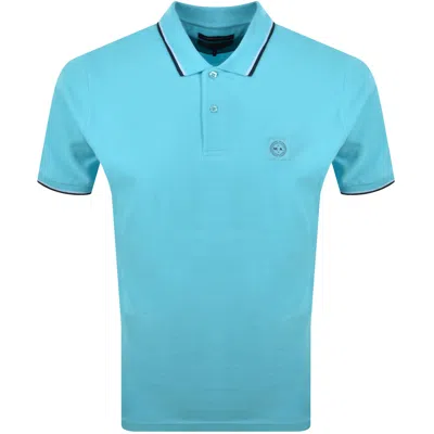 Marshall Artist Tipped Polo T Shirt Blue