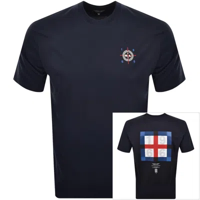 Marshall Artist Zero Twenty Six T Shirt Navy In Blue