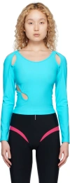 Marshall Columbia Blue Side Slash Long Sleeve T-shirt In Blue