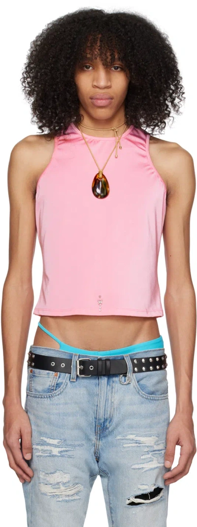 Marshall Columbia Pink Crystal-cut Tank Top In Baby Pink