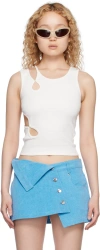 Marshall Columbia White Side Slash Tank Top In White