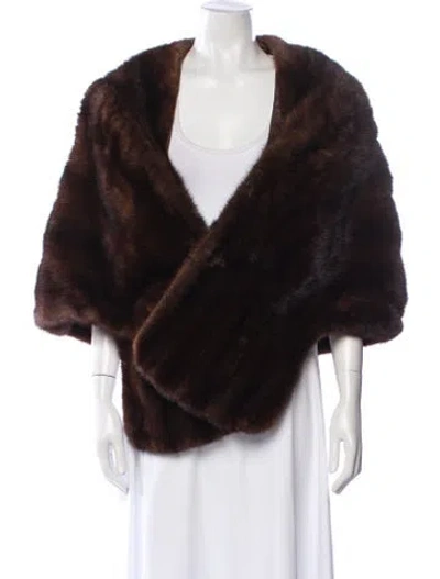 Pre-owned Marshall Field & Company Cape Fur Fur Jacket In Brown