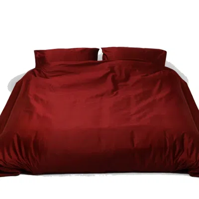 Marshmellow Fabrics Red Duvet Cover Set- 300 Threads Sateen - Bordeaux