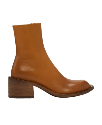 Marsèll 60mm Block-heel Leather Boots In Brown
