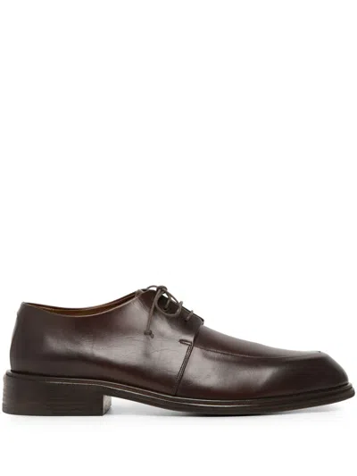 Marsèll Square-toe Leather Derby Shoes In Brown