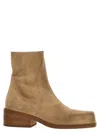 Marsèll 'cassello' Block Heel Ankle Boots In Beige