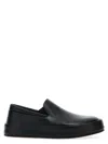 Marsèll Marsell Minimalist Black Calfskin Slip-on Slippers With Rubber Sole In Black