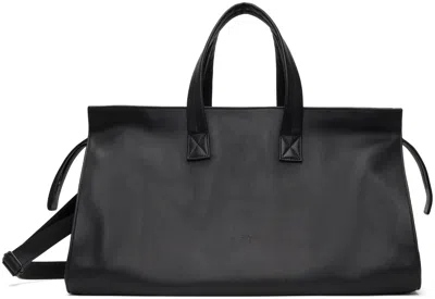 Marsèll Black Quarantotto Leather Weekender Duffle Bag In 666 Black