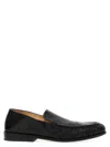 Marsèll Leather Round Toe Loafers With Ruched Detailing In Black