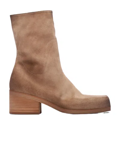 Marsèll Block-heel Suede Ankle Boots In Brown
