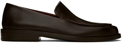 Marsèll Brown Smooth Leather Loafers In 460 Dk Brn