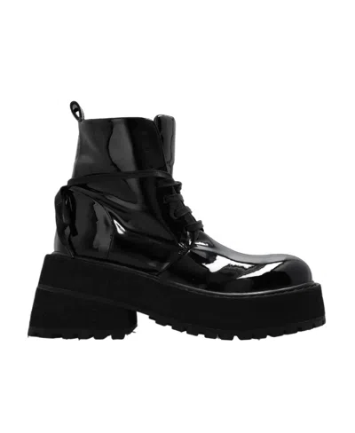 Marsèll Carretta 80mm Leather Platform Boots In Black