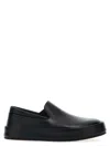 Marsèll Marsell Minimalist Black Calfskin Slip-on Slippers With Rubber Sole In Black