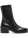Marsèll Square Toe Leather Ankle Boots In Black