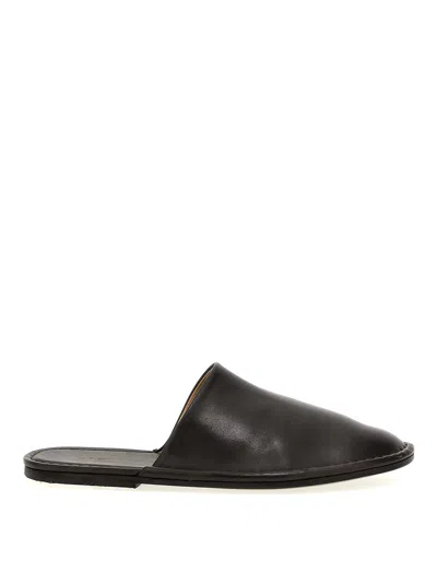Marsèll Round-toe Leather Slippers In Brown
