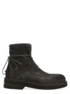 Marsèll Round Toe Suede Finish Thick Sole Boots In Dark Brown