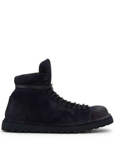 Marsèll Lace-up Suede Boots In Navy