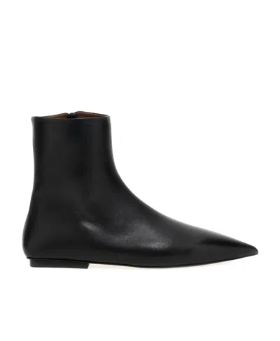 Marsèll Flat Leather Boots In Black