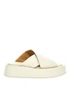Marsèll Slide Sandals With Criss-cross Straps And Platform Sole In Blanco