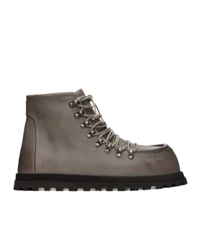 Marsèll Front Lacing Ankle Boots In Gray